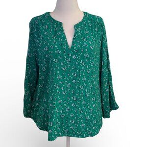 St. John's Bay Womens Split Crew Neck 3/4 Sleeve Blouse Size XL